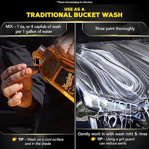 Meguiar's, Shampoo y Acondicionador Para Lavado de Autos, Gold Class, G7164, 1.89 L.