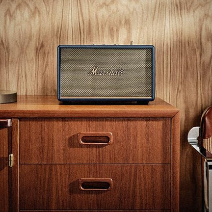 Marshall Acton III Bocina Bluetooth – Sonido Estéreo Potente con Controles de Bajos y Agudos | Funciona Conectada a la Corriente | Entrada Auxiliar de 3.5 mm | Azul Medianoche