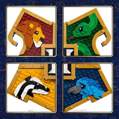 LEGO Harry Potter Escudo de Casa de Hogwarts – Juguete de Construcción – Úsalo para Decorar Exhibido en el Soporte – Descubre Objetos Ocultos – para Mayores de 12 Años – 76462