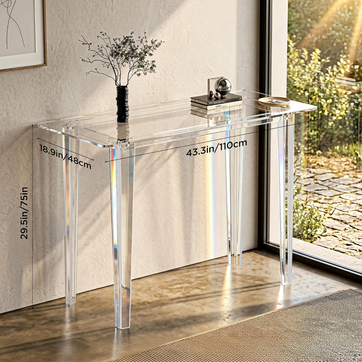 computadora acrílico, Mesa de acrílico Transparente, Mesa de Estudio Moderna para Oficina en casa, Consola Multiusos de Superficie extendida, estación de Trabajo Ligera y Resistente para Espacios