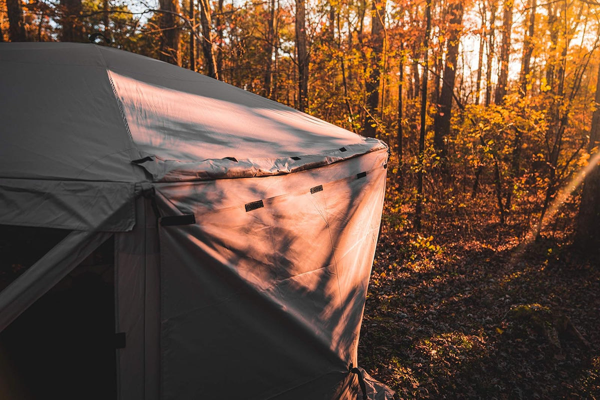 Gazelle Tents™, 3 Paneles de Viento para cenador, Paneles de Viento portátiles, Paneles de privacidad, Impermeable, Arena desierta, GA104, Color café