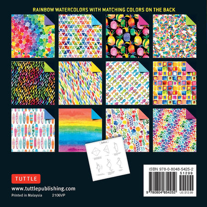 Origami Paper 500 sheets Rainbow Watercolors 6" (15 cm): Tuttle Origami Paper: Double-Sided Origami Sheets Printed with 12 Different Designs (Instructions for 5 Projects Included)