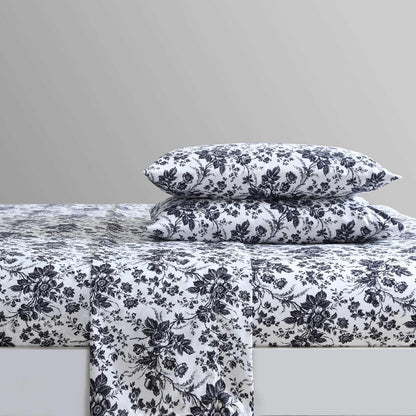 Betsey Johnson - Sábanas de Cama Queen, Suave y Ligera, Resistente a la decoloración y a Las Arrugas (Betseys Toile Black, Queen)