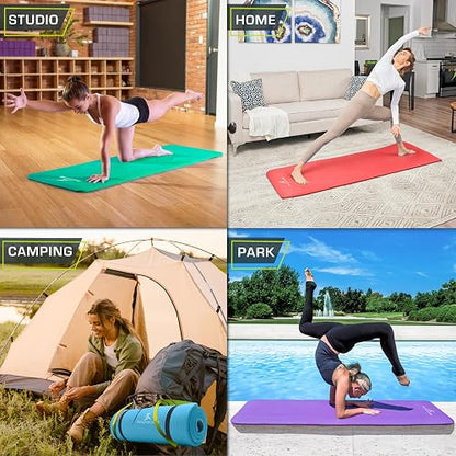 ProsourceFit - Colchoneta extra gruesa para yoga y pilates, 13 mm de grosor y 180,34 cm de largo, con espuma cómoda y correa de transporte