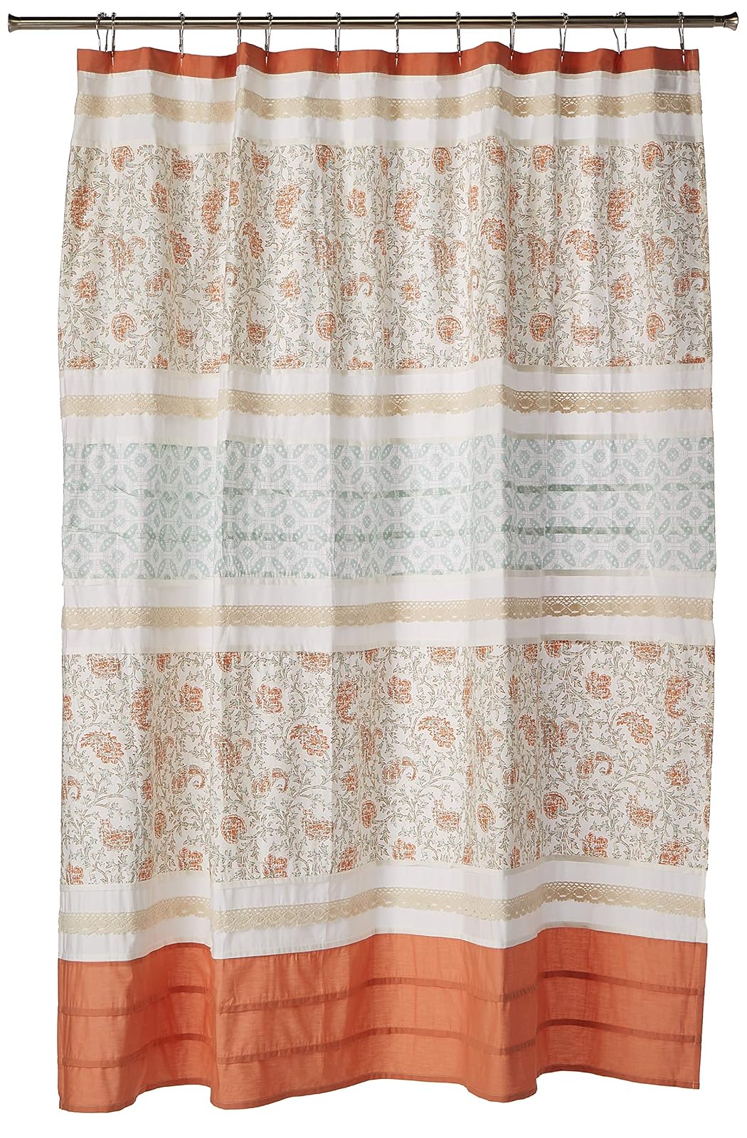 Madison Park Dawn Cortina de Ducha, 72 x 72 cm, Color Coral