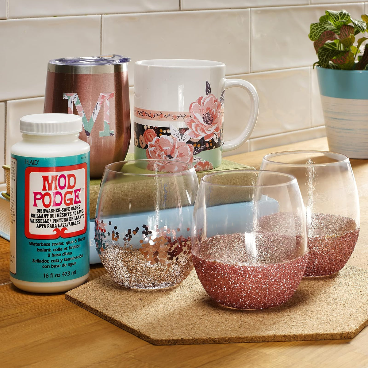 A cuadros: Mod Podg e manualidades, 236ML G, brillante