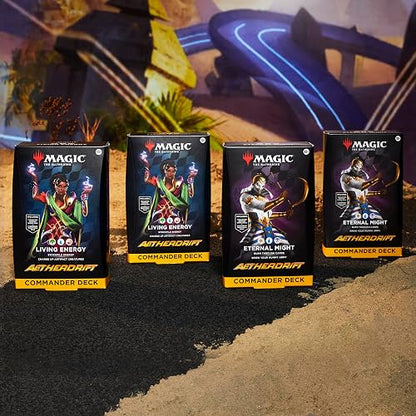 Magic: The Gathering Aetherdrift Commander - Paquete de Cubierta - 2 de Cada Cubierta (2 energía Viva + 2 poderosos eternos)