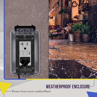 Enerlites - Funda De Enchufe Para Exteriores, Extra Resistente A La Intemperie, Para Decoración De Exteriores O Receptáculos Gfci
