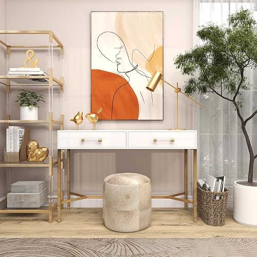 CosmoLiving by Cosmopolitan Polystone - Escultura de pájaro con Detalles de Origami, Juego de 2 Unidades, 7 Pulgadas, 8 Pulgadas de Alto, Dorado