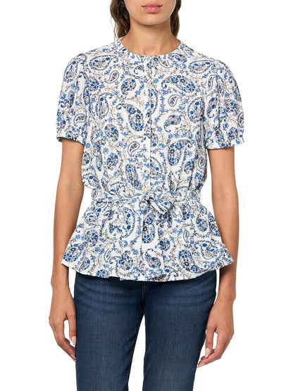 Tommy Hilfiger Camisa de Manga Corta con Botones para Mujer