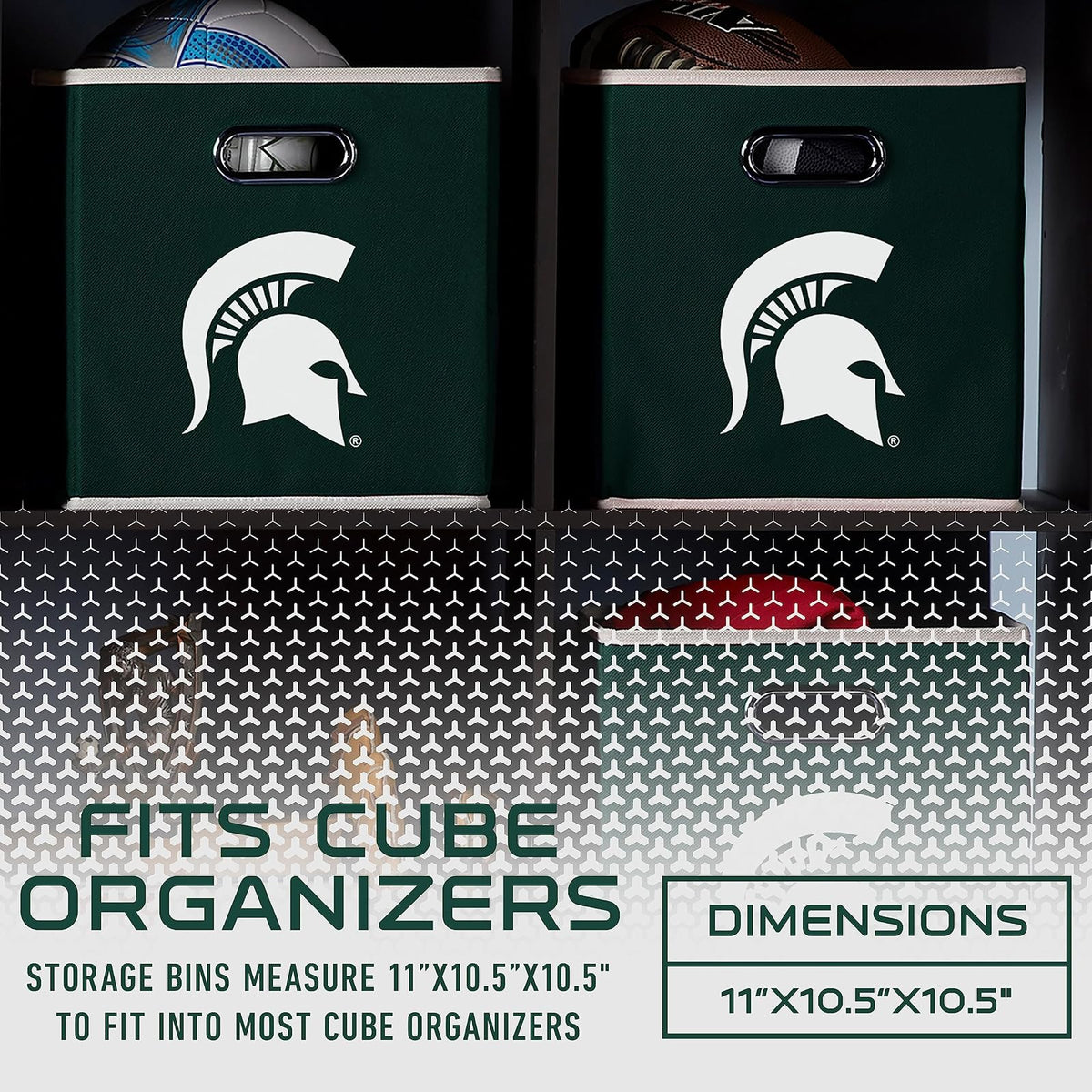 Franklin Sports NCAA College Team - Cubos de Almacenamiento de Tela Hechos para Adaptarse a organizadores de contenedores de Almacenamiento (11 x 10.5 x 10.5)