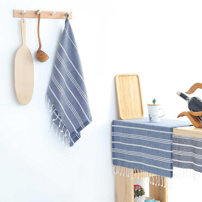 Cacala - Toalla de cocina turca Hand Face Pestemal Fouta para el cuidado del bebé, 23 x 36 pulgadas, azul oscuro