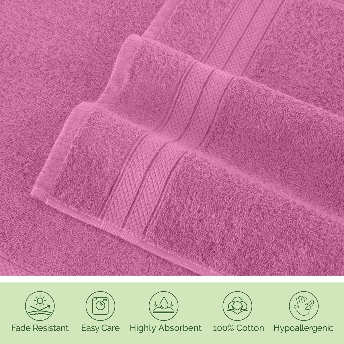 Elegant Comfort - Juego de toallas de lujo de 6 piezas, 100% algodón turco suave prémium, diseño de tres líneas de popurrí, 2 toallas de baño, 2 toallas de mano y 2 toallas de lavado, juego de toallas