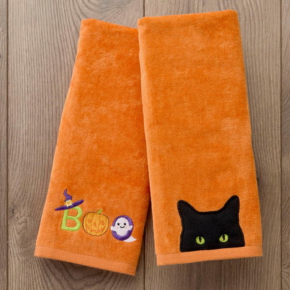 SKL HOME by Saturday Knight Ltd. Boo - Juego de toallas de mano, 2 unidades, color naranja