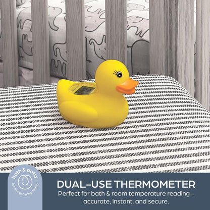 Dreambaby Duck - Termómetro de baño para bebé, resultados instantáneos, lector digital de agua y temperatura ambiente, divertido juguete flotante para recién nacidos