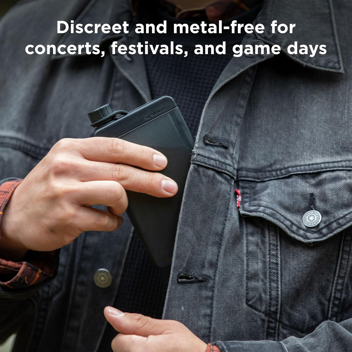 Frasco discreto a prueba de fugas de conejo – Recipiente de alcohol Tritan inastillable con boca ancha y tapa atada – Frasco de viaje portátil sin BPA para conciertos y festivales