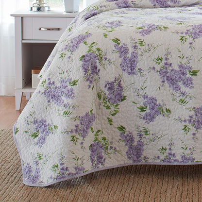Laura Ashley - Juego de colcha Keighley 221050 Twin Lilac