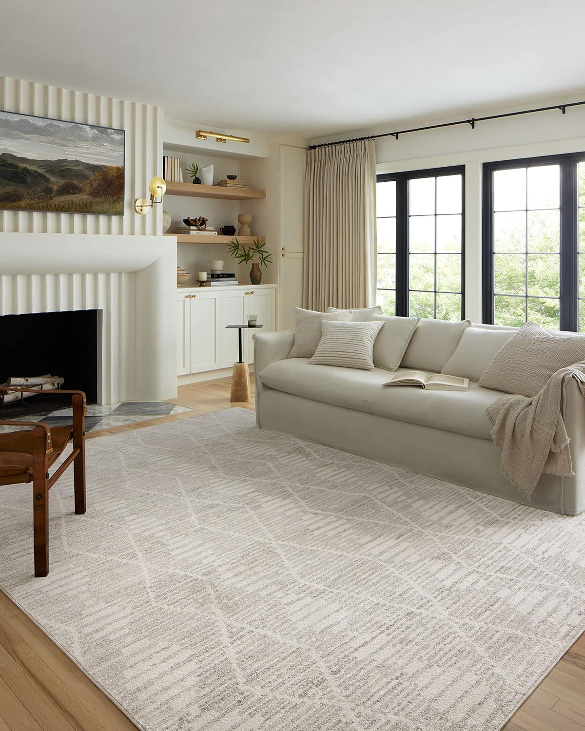 Loloi Tapete Decorativo Kamala, Diseño Marroquí - Rectangular - Ivory - Silver - 7'9" x 5'3" (Rectangular)