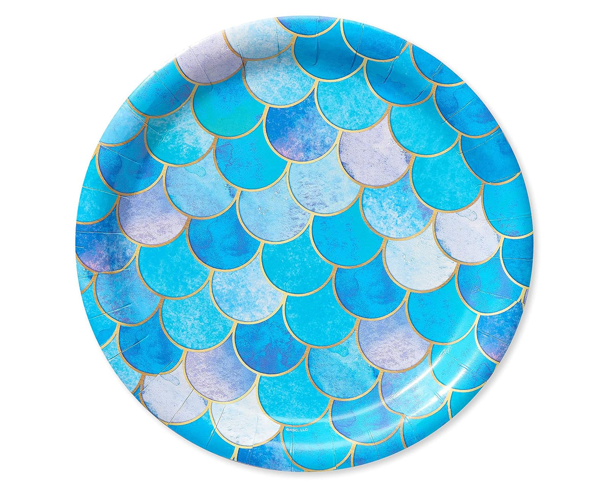 American Greetings Platos Desechables Fiesta de Sirena, Paquete de 36 - Platos de cena