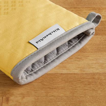 KitchenAid - Juego de Manoplas de Horno de asteroides, 7 x 12.5 Pulgadas, Amarillo ranúnculo, 2 Piezas