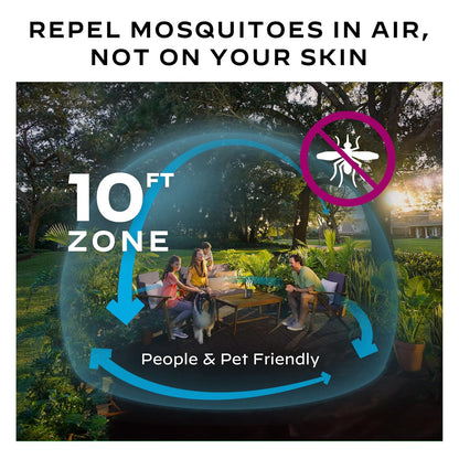 Thermacell - Repelente recargable repelente de mosquitos de la serie E, zona de protección contra mosquitos de 10 pies; incluye repuesto repelente de 12 horas; sin aerosol, llama ni aroma; alternativa