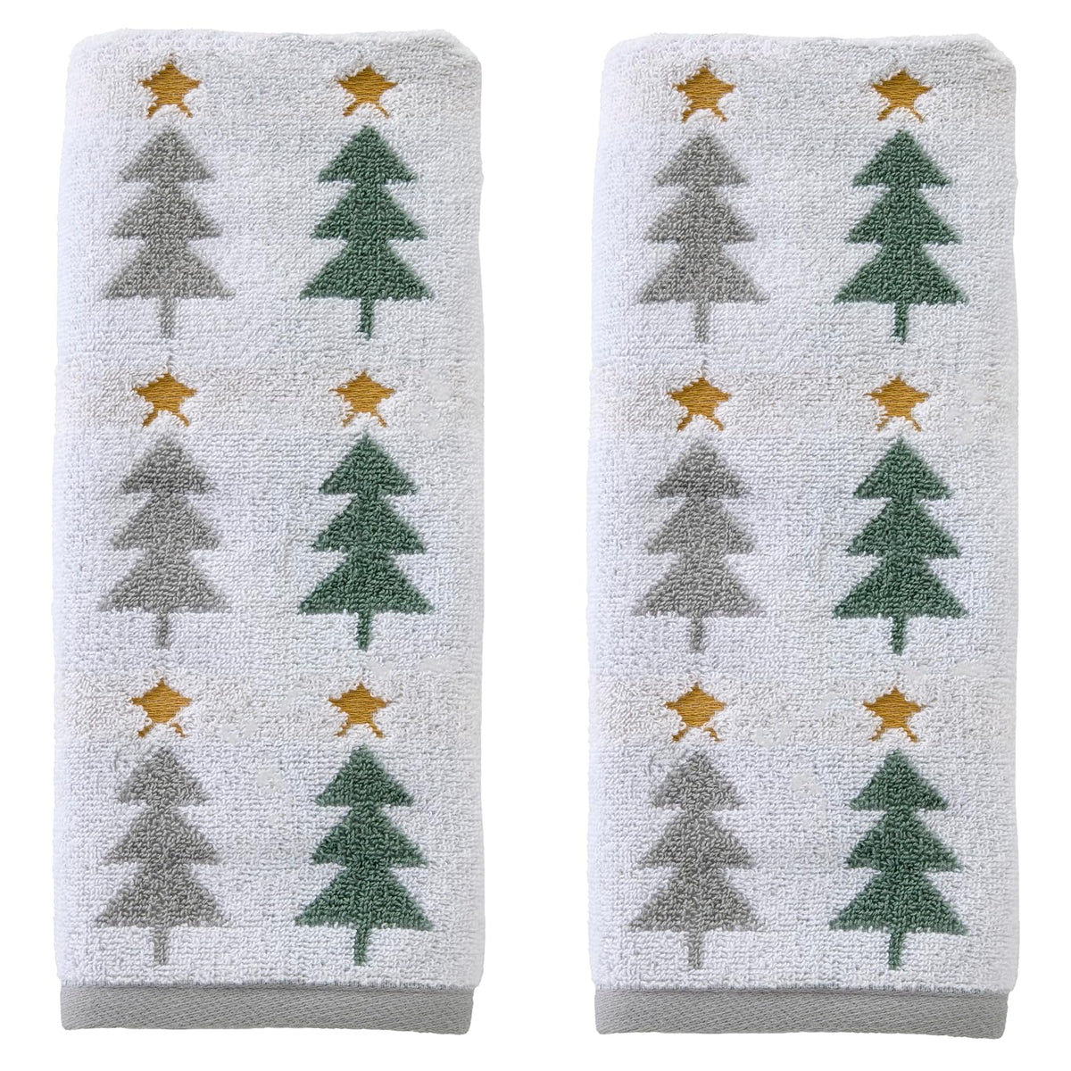 SKL Home - Juego de Toallas de Mano de 2 Piezas de 100% algodón, 100% algodón, Jacquard Reversible, Suave y Absorbente, Decorativo para baño/Cocina/Bar, Multicolor