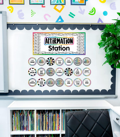 Carson Dellosa - Juego de 32 Tablas de anuncios de mentalidad de Crecimiento, póster Motivacional con Tarjetas de afirmación, Suministros de Esquina para la Escuela en el hogar y el Aula y decoración