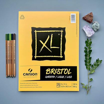 Canson Papel Bristol de la Serie XL, Suave, Almohadilla Plegable, 11 x 14 Pulgadas, 25 Hojas (260 g) – Papel de Artista para Adultos y Estudiantes – marcadores, bolígrafo y Tinta