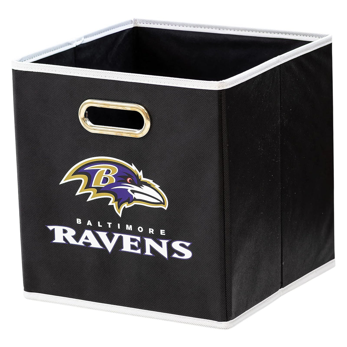 Franklin Sports Cubos de Almacenamiento de Tela de Equipo de NFL Hecho para Adaptarse a los organizadores de Almacenamiento (27.9 x 26.6 x 26.6 cm) - Baltimore Ravens