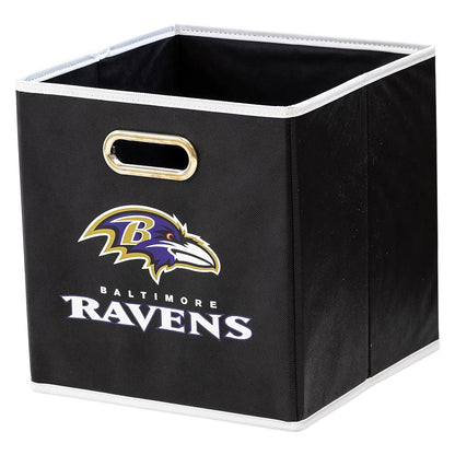 Franklin Sports Cubos de Almacenamiento de Tela de Equipo de NFL Hecho para Adaptarse a los organizadores de Almacenamiento (27.9 x 26.6 x 26.6 cm) - Baltimore Ravens