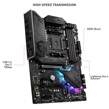 MSI MPG B550 Gaming Plus V1 Placa Base para Juegos (AMD Ryzen 5000, AM4, DDR4, PCIe 4.0, SATA 6Gb/s, M.2, USB 3.2 Gen 2, HDMI/DP, ATX)