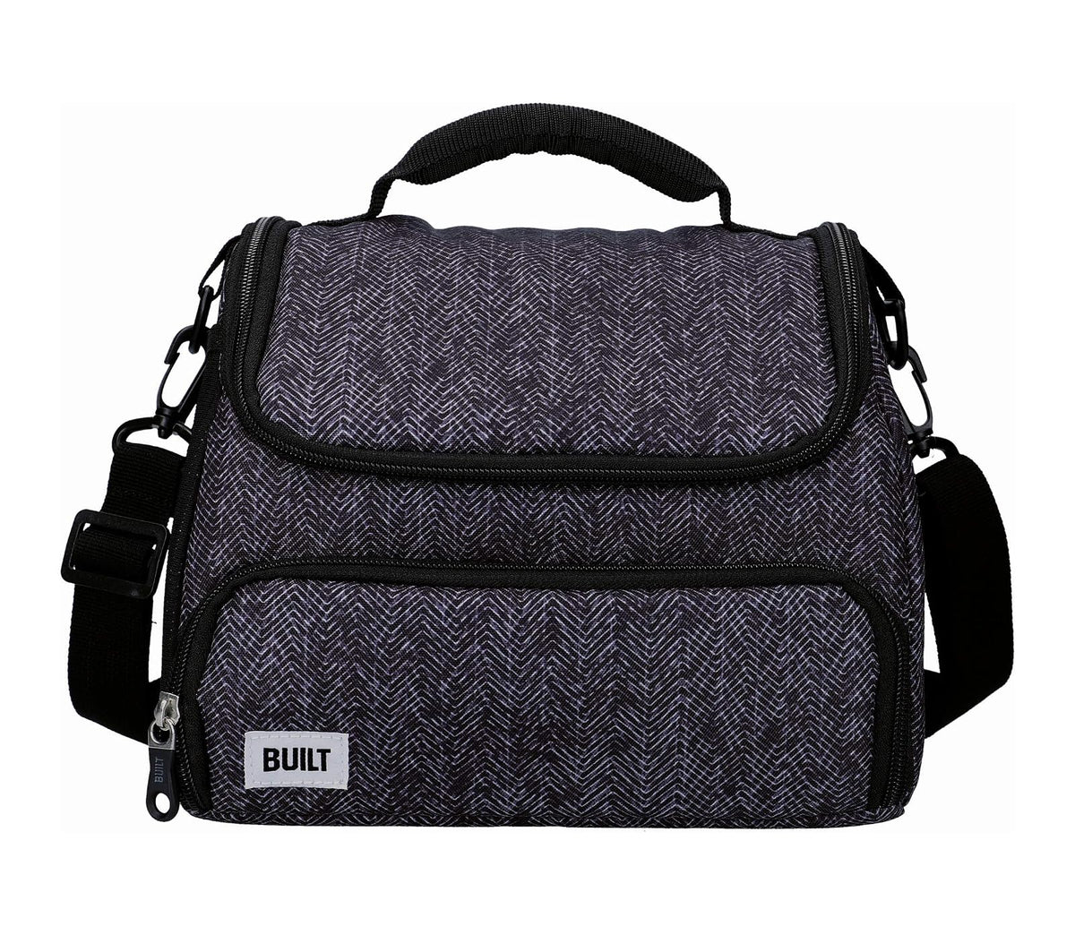 Built - Bolsa de Almuerzo aislada con diseño The Professional, poliéster, Negro, 18,5 x 27 x 21 cm