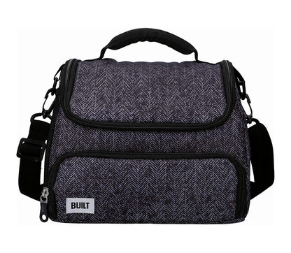 Built - Bolsa de Almuerzo aislada con diseño The Professional, poliéster, Negro, 18,5 x 27 x 21 cm