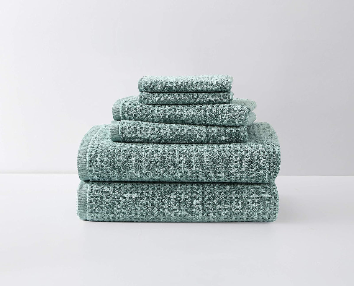Tommy Bahama - Toallas de baño, decoración de baño de algodón Altamente Absorbente, Baja Pelusa y Resistente a la decoloración, Certificado Oeko-Tex (Azul Northern Pacific Bay, 6 Piezas) - Northern Pacific Bay Blue