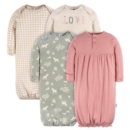 Gerber - Paquete de 4 Batas Unisex para bebé y niña