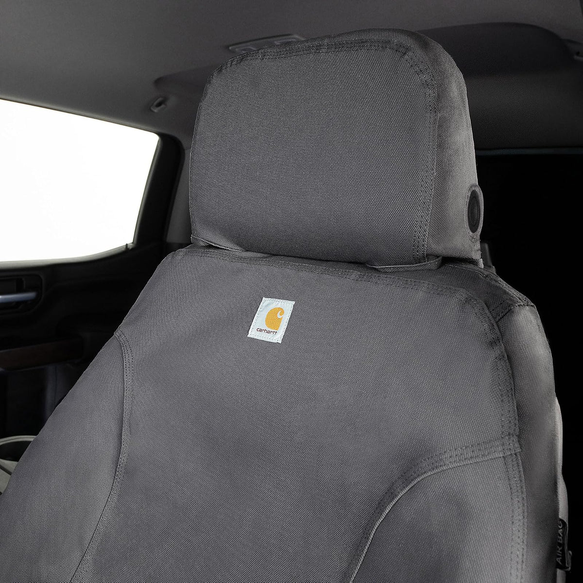 Covercraft Carhartt SeatSaver - Fundas de Asiento Personalizadas para Toyota Tacoma 2016-2023 | Asientos de cubeta de Primera Fila, Grava de Tela de Pato