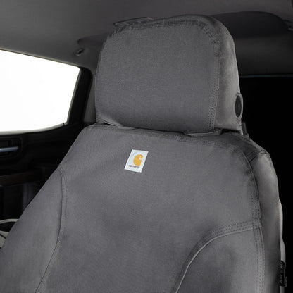 Covercraft Carhartt SeatSaver - Fundas de Asiento Personalizadas para Toyota Tacoma 2016-2023 | Asientos de cubeta de Primera Fila, Grava de Tela de Pato