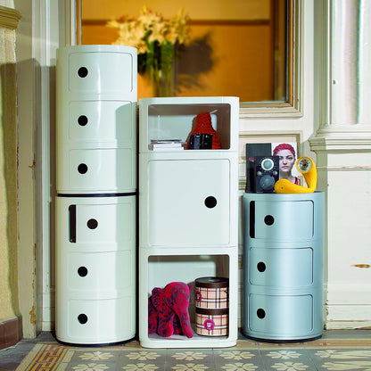 Kartell Mueble de Almacenaje Componibili Redondo de Dos Puertas, color Rojo