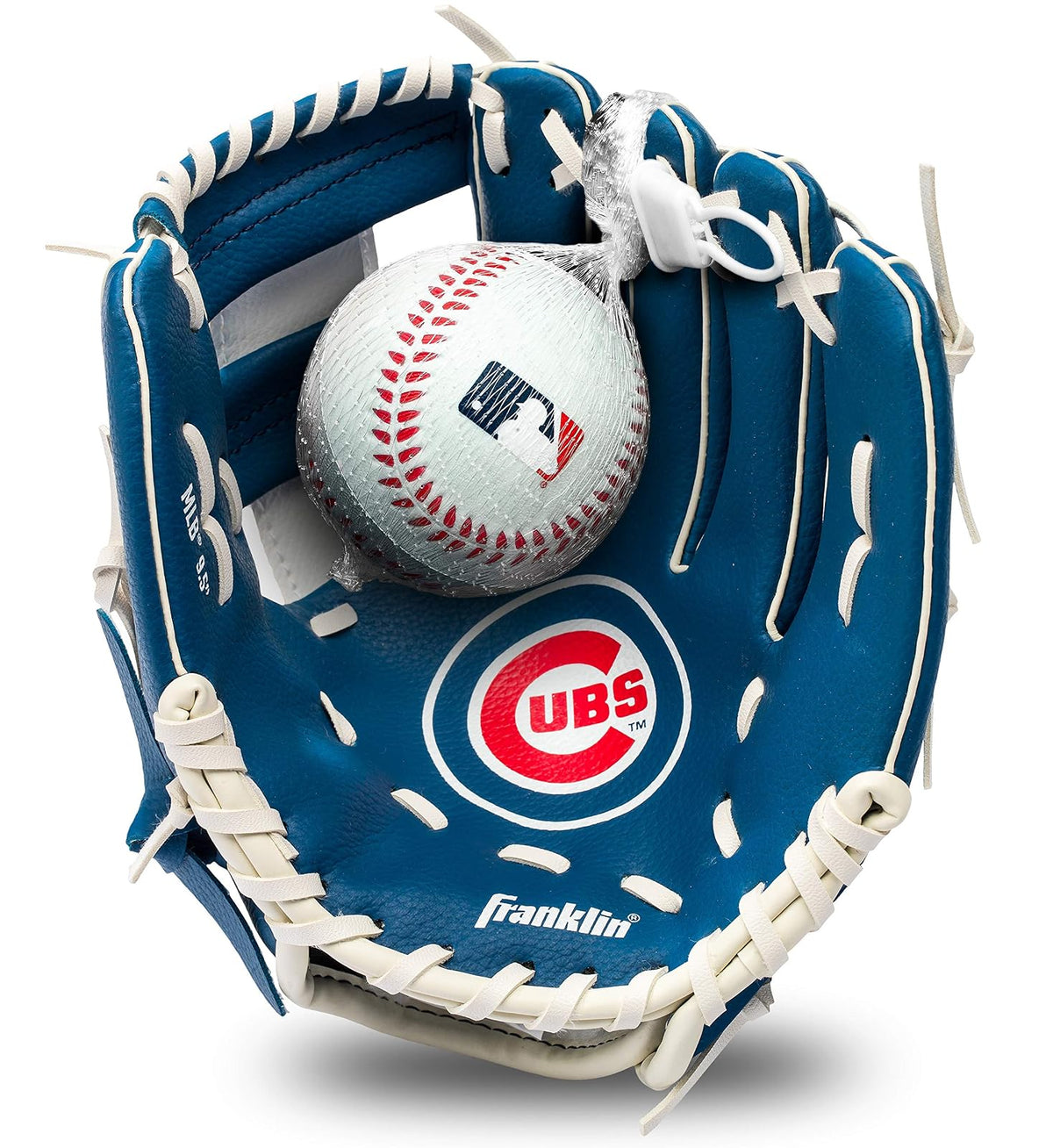 Franklin Sports MLB Set de Guante y Pelota de Teeball Infantil, 9.5 Pulg - Cachorros de Chicago