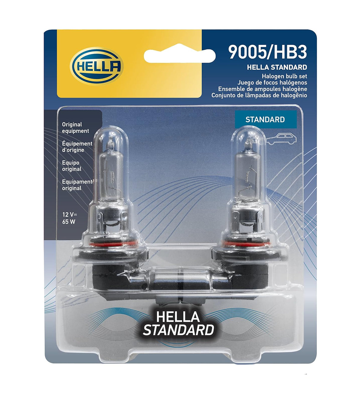 HELLA Foco Halógeno 9005 para Automóvil, 12 V - Standard - 65W - Doble ampolla
