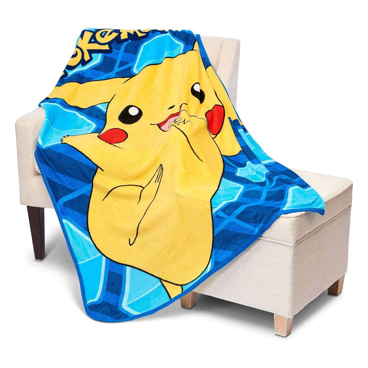 Northwest Pokémon, Error Temporal Pikachu Micro Raschel Manta de 46 x 60 Pulgadas, Error Temporal Pikachu