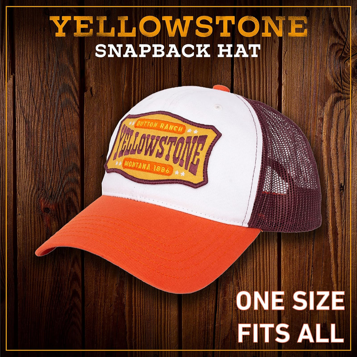Concept One Yellowstone Trucker Hat, Mesh Adjustable Snapback Baseball Cap with Curved Brim Gorra de béisbol Unisex Adulto