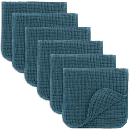 Comfy Cubs Paños de Muselina para Eructar, 100% Algodón, 6 Capas Absorbentes - Neptune - 6-Pack 20"X10"