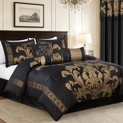 Chezmoi Collection Set de edredón de 7 Piezas Estilo Floral Bed-in-a-Bag