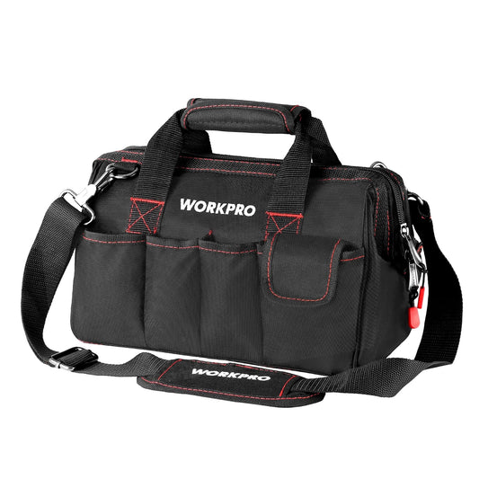 WORKPRO W081020A bolsa de almacenamiento compacta para herramientas, boca ancha superior, 12 pulgadas