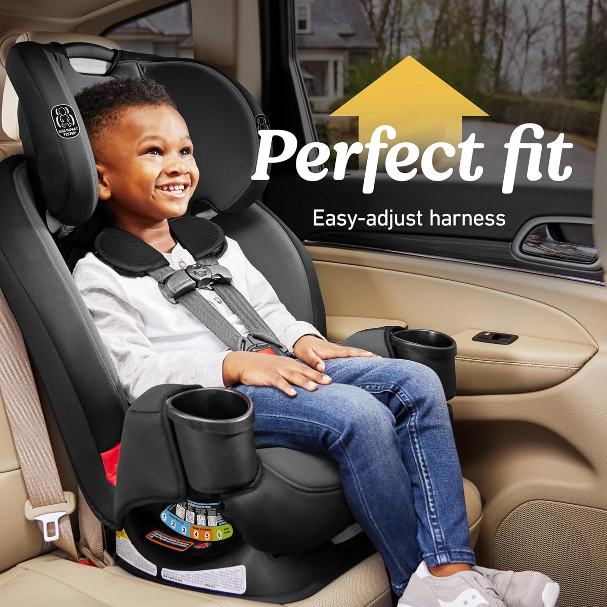 Graco TriRide 3 en 1 Asiento de automóvil convertible – Modo de refuerzo de espalda alta, hacia adelante y hacia atrás, adecuado desde recién nacido hasta preescolar, perfecto para viajes largos en color