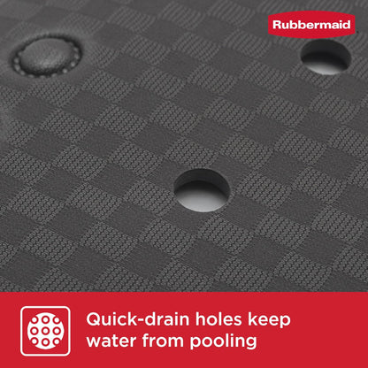 Rubbermaid Alfombrilla de Espuma Suave para Tina de Baño y Ducha, Tapete Antideslizante para Tina con Orificios de Drenaje Rápido, 35.88 x 17 Pulgadas Alfombrilla de Baño Libre de BPA para Interior de