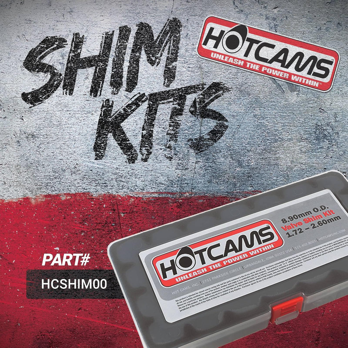 Hot Cams Kit Completo de cuña HCSHIM00 de 8,90 mm para diversas Motos de Cross KTM 2005-2017