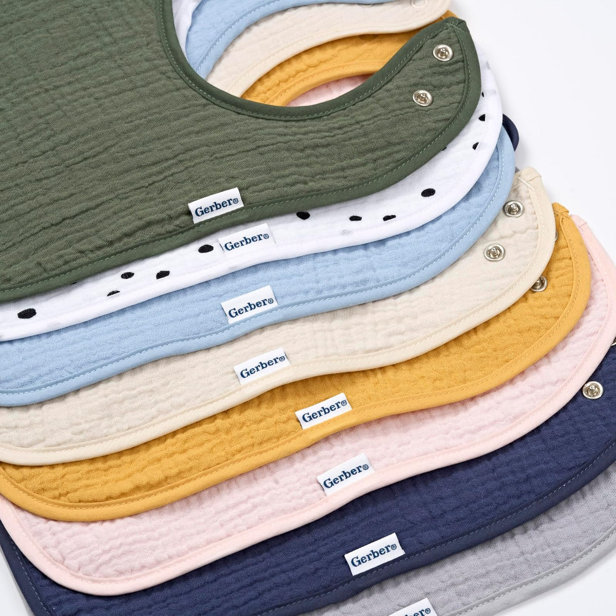 Gerber Muslin 8 Pack Drooling Bibs Babero babero Unisex bebé