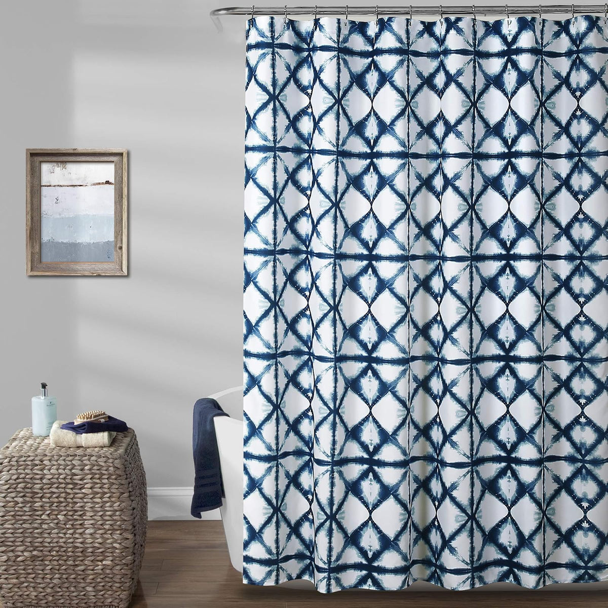 Lush Decor, Cortina de Ducha Geo Shibori, 183 x 183 cm
